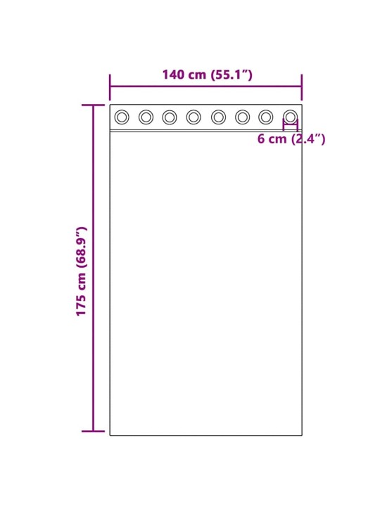 VOILE KARDINAD RÕNGASTEGA 2 TK MUST 140X175 CM