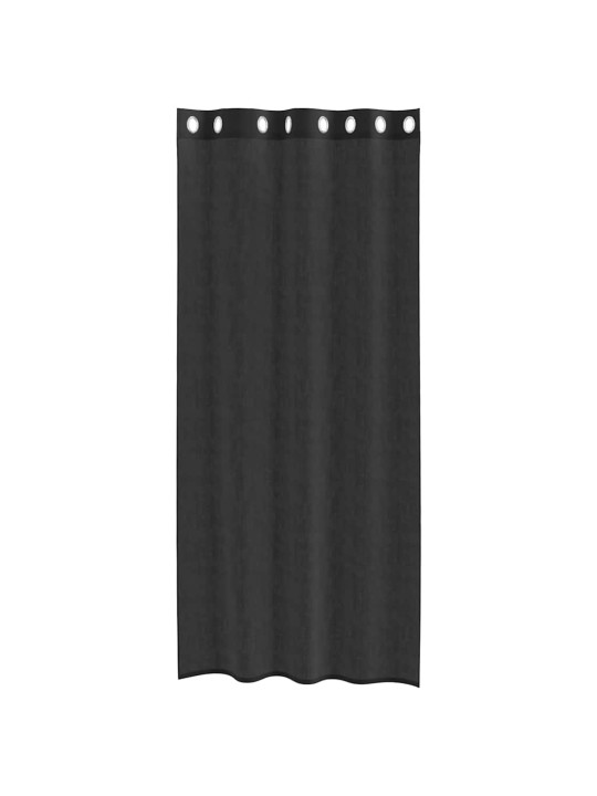 VOILE KARDINAD RÕNGASTIHENDIGA 2 TK MUST 140X225 CM