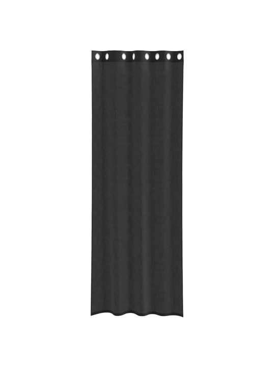 VOILE KARDINAD RÕNGASTEGA 2 TK MUST 140X300 CM