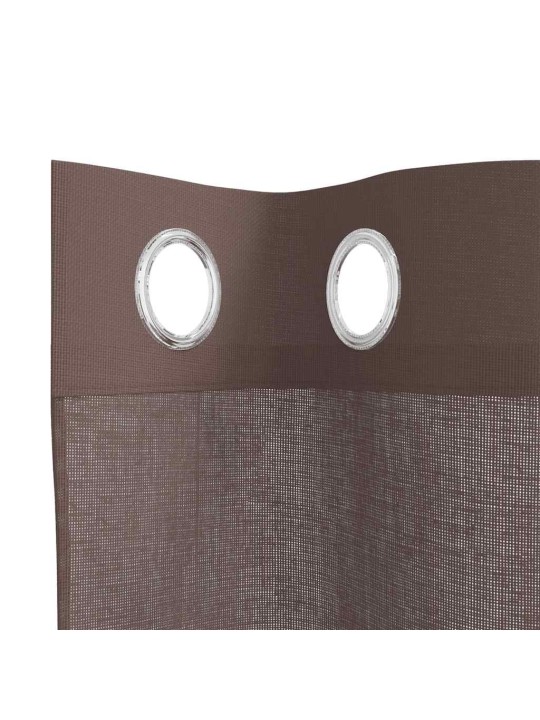 VOILE KARDINAD RÕNGASTEGA 2 TK PRUUN 140X140 CM