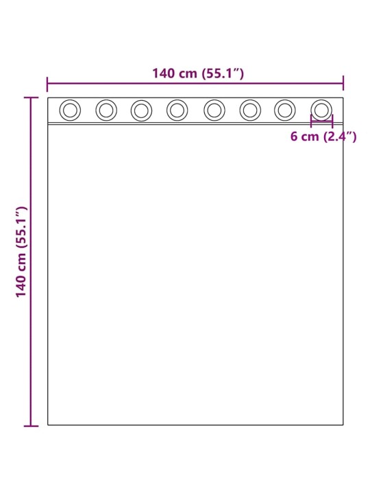 VOILE KARDINAD RÕNGASTEGA 2 TK PRUUN 140X140 CM
