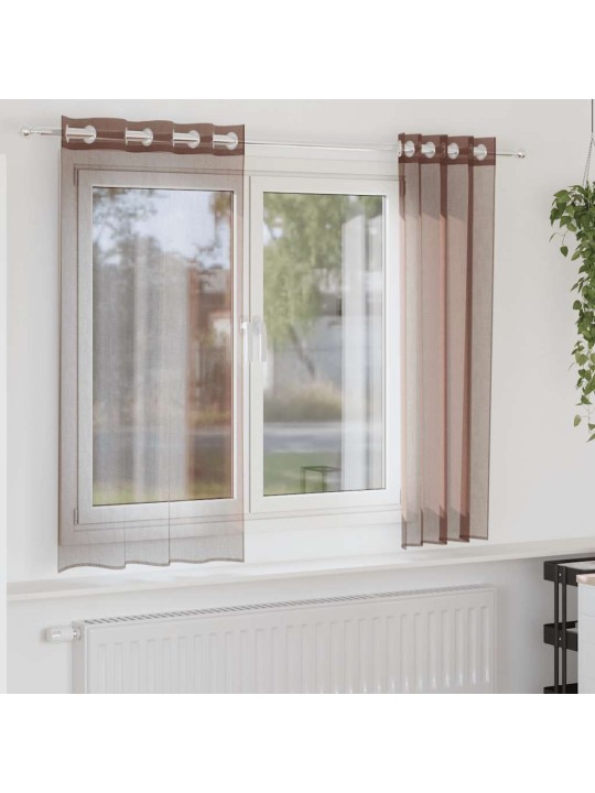 VOILE KARDINAD RÕNGASTEGA 2 TK PRUUN 140X140 CM
