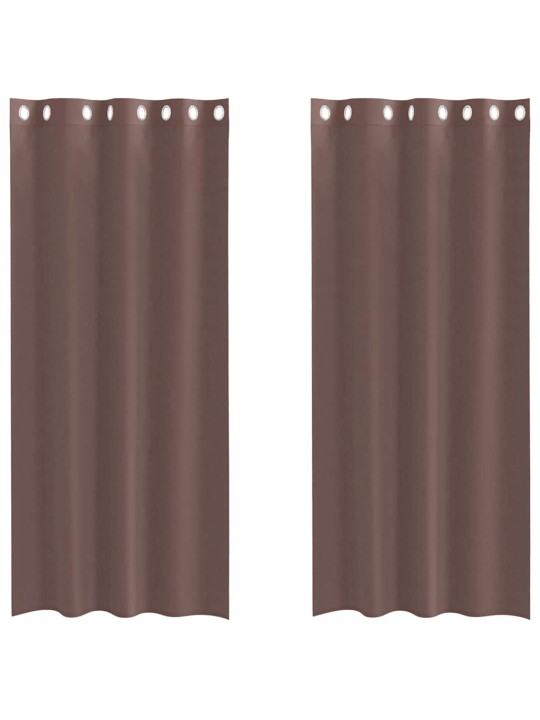 VOILE KARDINAD RÕNGASTEGA 2 TK PRUUN 140X245 CM