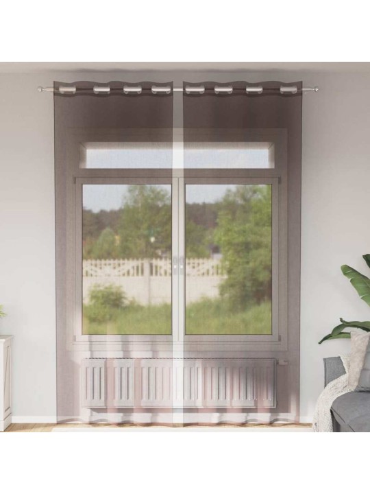 VOILE KARDINAD RÕNGASTEGA 2 TK PRUUN 140X260 CM