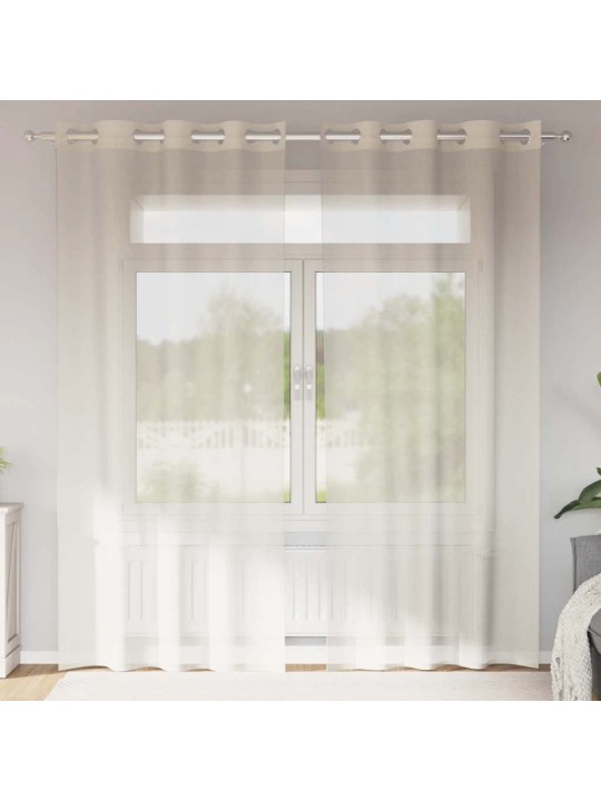 VOILE KARDINAD RÕNGASTEGA 2 TK KREEM 140X225 CM