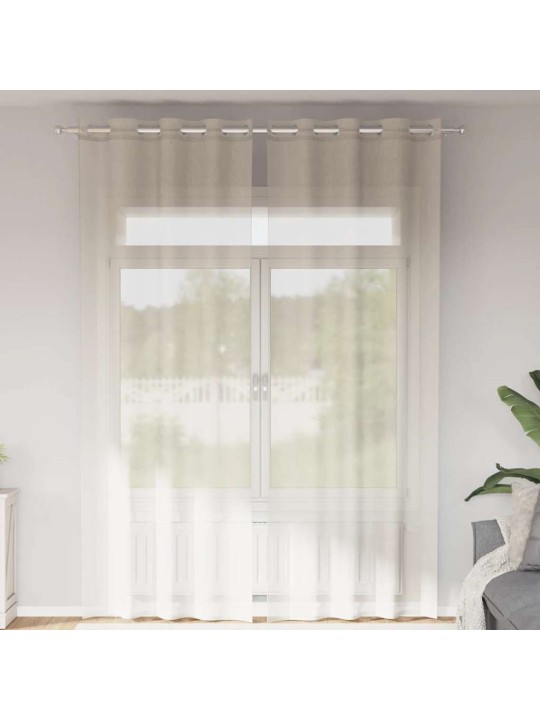 VOILE KARDINAD RÕNGASTEGA 2 TK KREEM 140X260 CM