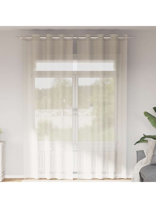 VOILE KARDINAD RÕNGASTEGA 2 TK KREEM 140X300 CM