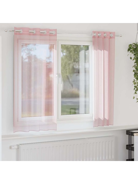 RÕNGASTIHENDIGA KARDINAD 2 TK HELEROOSA 140X140 CM