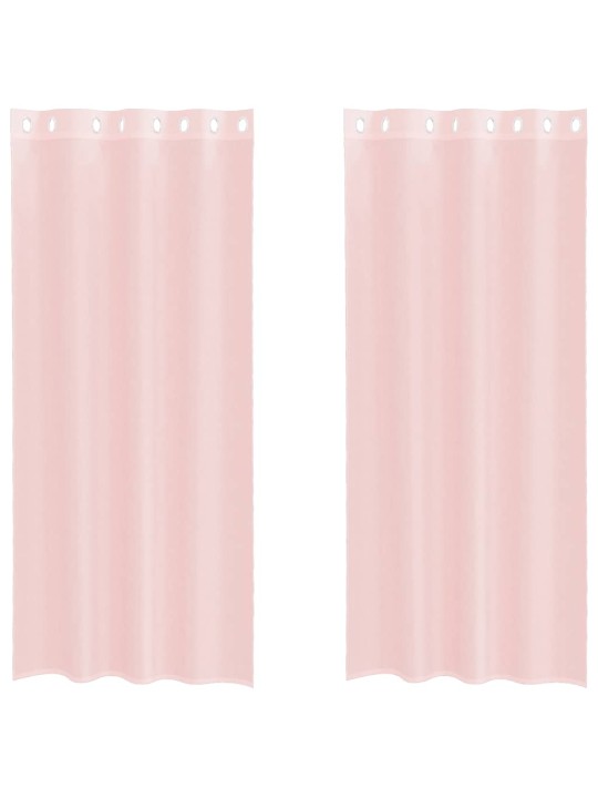 RÕNGASTIHENDIGA KARDINAD 2 TK HELEROOSA 140X225 CM