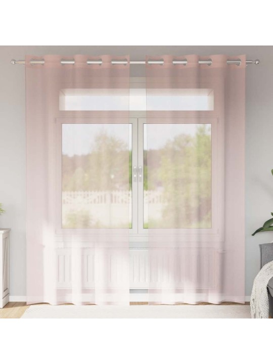 RÕNGASTIHENDIGA KARDINAD 2 TK HELEROOSA 140X245 CM