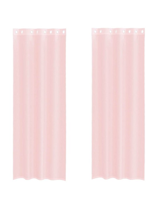 RÕNGASTIHENDIGA KARDINAD 2 TK HELEROOSA 140X300 CM
