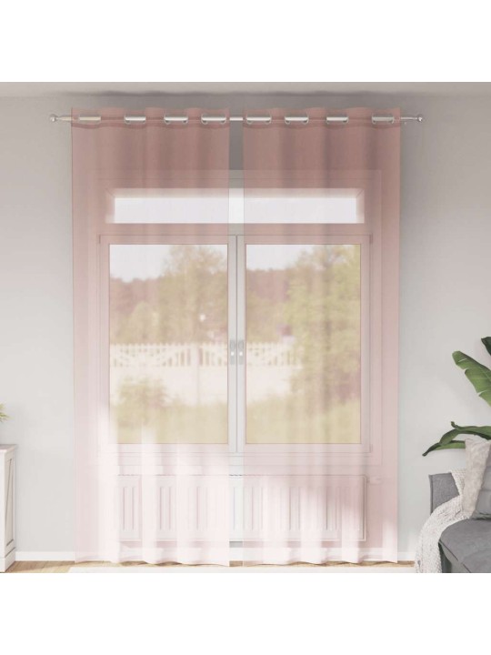 RÕNGASTIHENDIGA KARDINAD 2 TK HELEROOSA 140X300 CM
