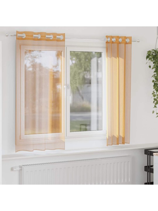 RÕNGASTIHENDIGA KARDINAD 2 TK ORANŽ 140X140 CM