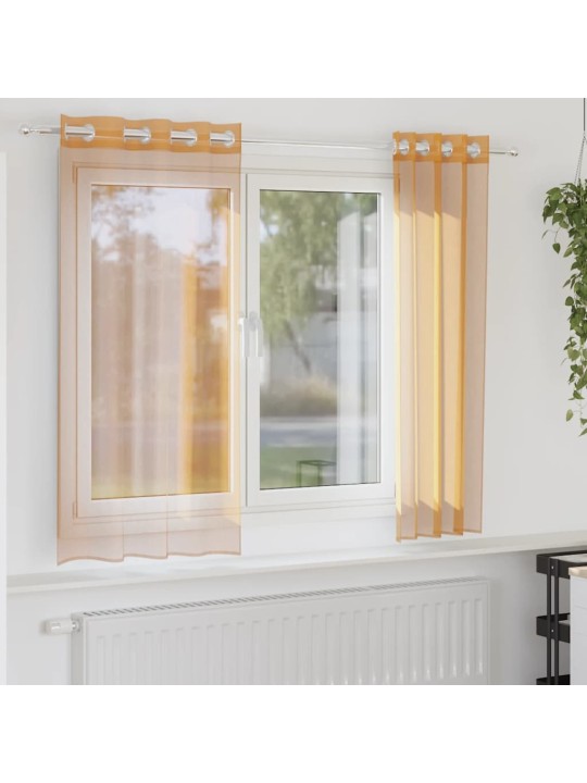 RÕNGASTIHENDIGA KARDINAD 2 TK ORANŽ 140X175 CM