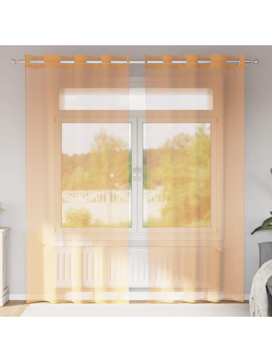 VOILE KARDINAD RÕNGASTIHENDIGA 2 TK ORANŽ 140X225 CM