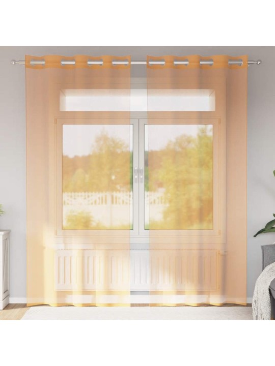 RÕNGASTIHENDIGA KARDINAD 2 TK ORANŽ 140X245 CM