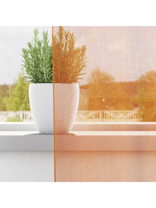 VOILE KARDINAD RÕNGASTIHENDIGA 2 TK ORANŽ 140X260 CM