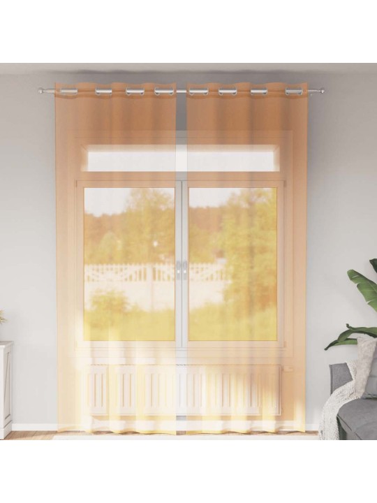 VOILE KARDINAD RÕNGASTIHENDIGA 2 TK ORANŽ 140X260 CM