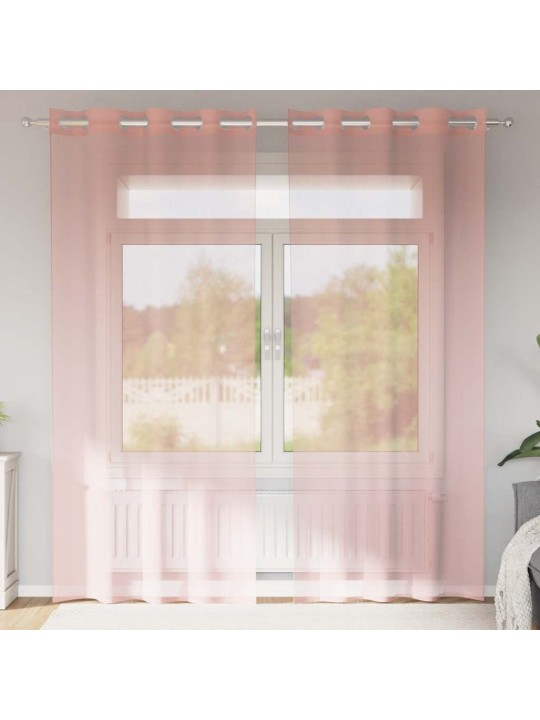 RÕNGASTIHENDIGA KARDINAD 2 TK ROOSA 140X225 CM