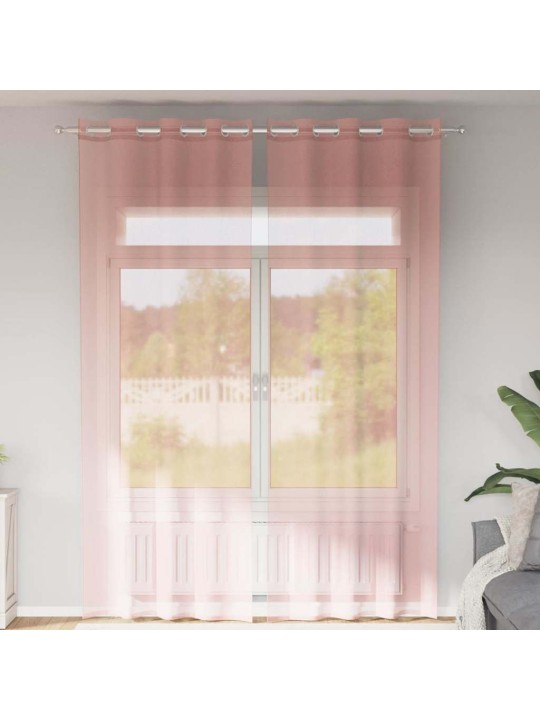 RÕNGASTIHENDIGA KARDINAD 2 TK ROOSA 140X260 CM