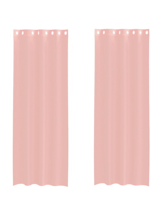 VOILE KARDINAD RÕNGASTEGA 2 TK ROOSA 140X300 CM