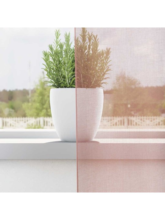 VOILE KARDINAD RÕNGASTEGA 2 TK ROOSA 140X300 CM