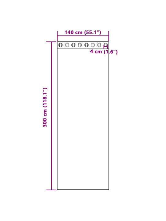 VOILE KARDINAD RÕNGASTEGA 2 TK ROOSA 140X300 CM