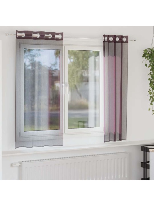 VOILE KARDINAD RÕNGASTEGA 2 TK LILLA 140X140 CM