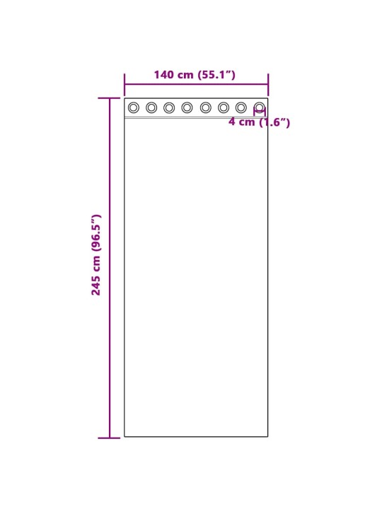 VOILE KARDINAD RÕNGASTIHENDIGA 2 TK HELEHALL 140X245 CM