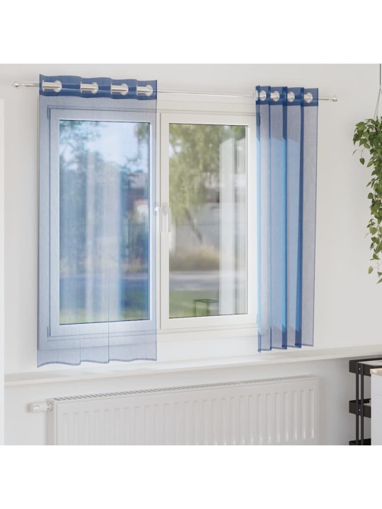 VOILE KARDINAD KOOS RÕNGASTEGA 2 TK ROYAL BLUE