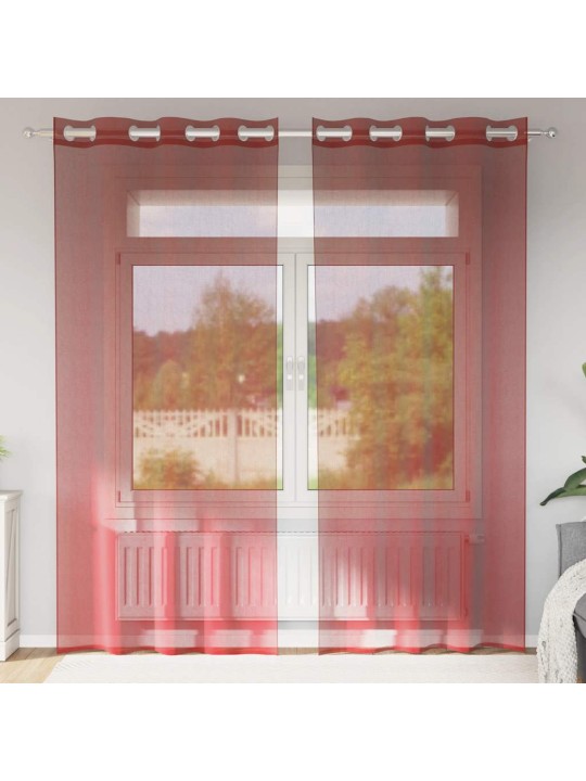 VOILE KARDINAD KOOS RÕNGASTEGA 2 TK WINE RED