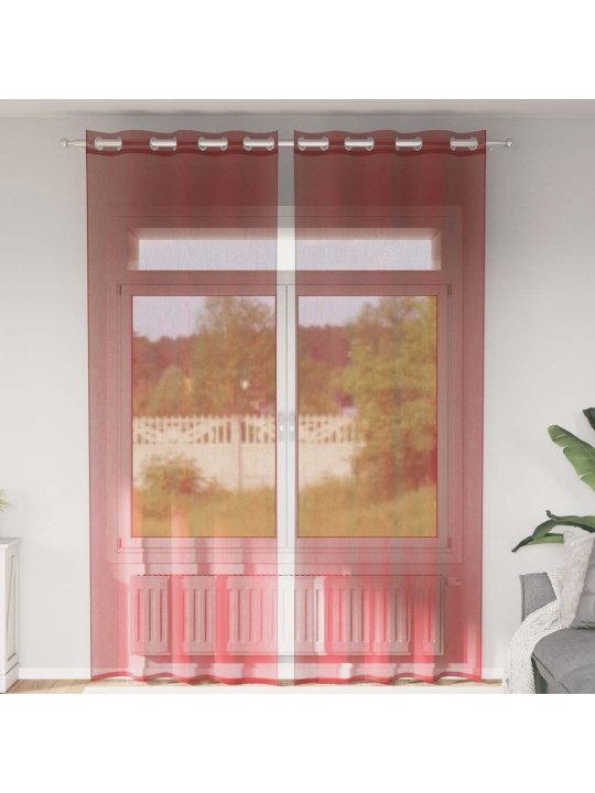 VOILE KARDINAD KOOS RÕNGASTEGA 2 TK WINE RED