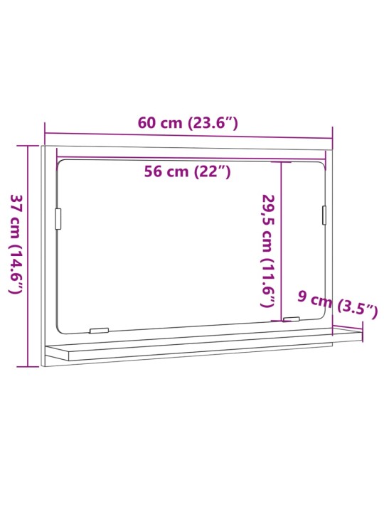 VANNITOA PEEGELKAPP ARTISAN TAMM 60X11X37 CM EHITUSPUIT