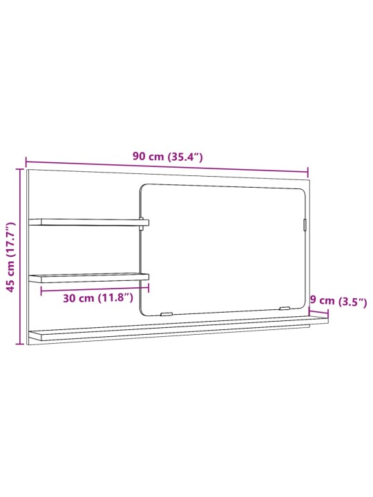 VANNITOA PEEGELKAPP ARTISAN TAMM 90X11X45 CM EHITUSPUIT