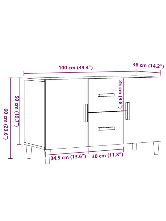 PUHVETKAPP ARTISAN OAK 100X36X60 CM ENGINEERED WOOD