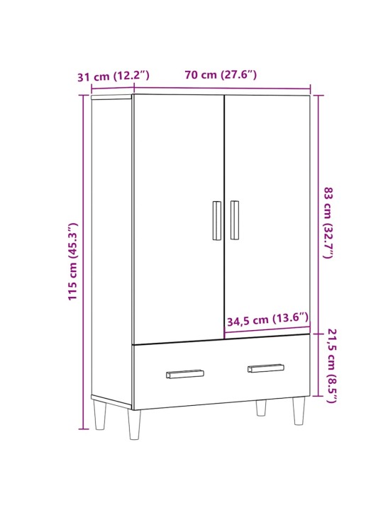 HIGHBOARD OLD WOOD 70X31X115 CM ENGINEERED WOOD