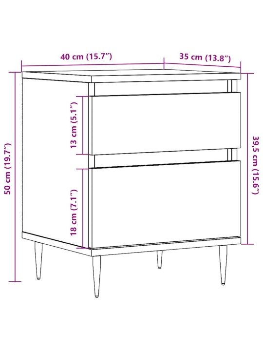 ÖÖKAPP VANA PUIT 40X35X50 CM ENGINEERED WOOD