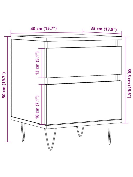 ÖÖKAPP VANA PUIT 40X35X50 CM ENGINEERED WOOD
