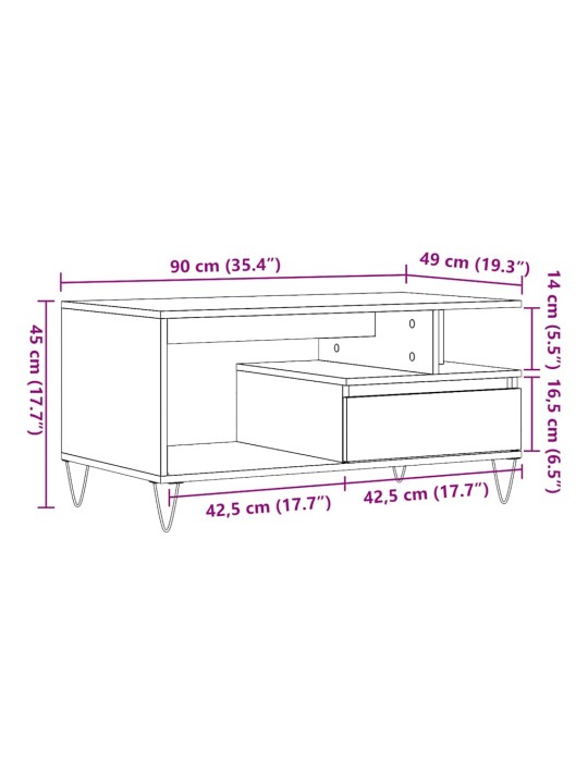 DIIVANILAUD ARTISAN TAMM 90X49X45 CM ENGINEERED WOOD