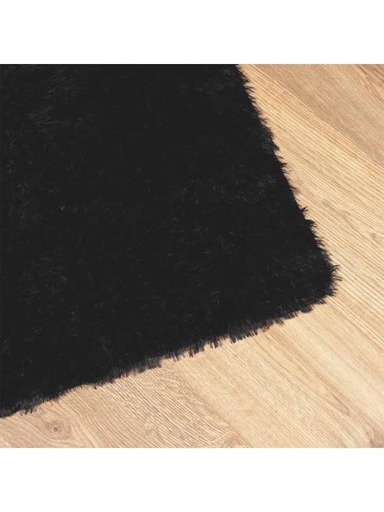 KÕRGE NARMAGA SHAGGY VAIP, NAVARRA, MUST, 120X120 CM, POLÜESTER