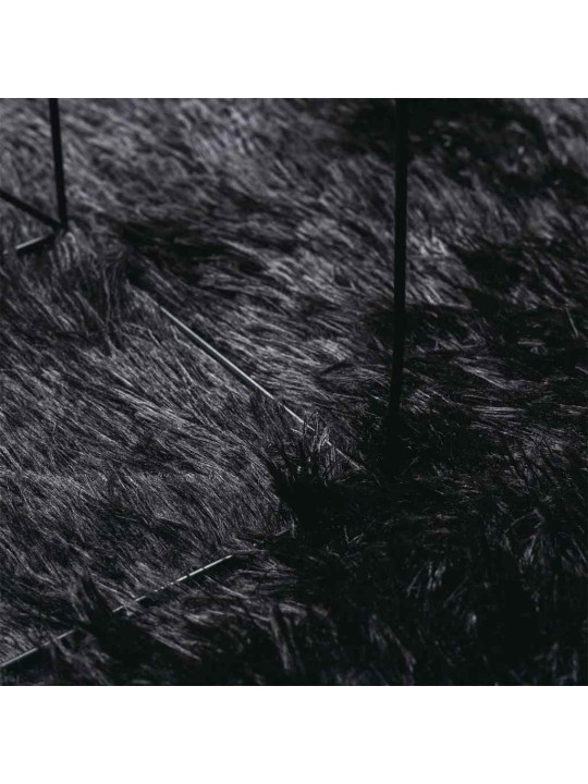 KÕRGE NARMAGA SHAGGY VAIP, NAVARRA, MUST, 120X120 CM, POLÜESTER