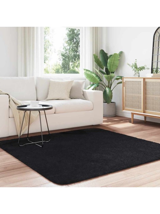 KÕRGE NARMAGA SHAGGY VAIP, NAVARRA, MUST, 160X160 CM, POLÜESTER