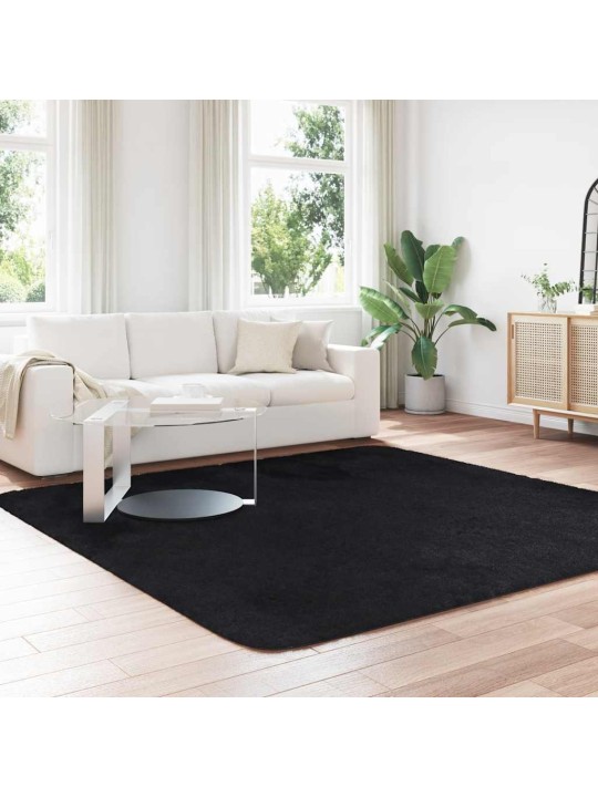 KÕRGE NARMAGA SHAGGY VAIP, NAVARRA, MUST, 240X240 CM, POLÜESTER