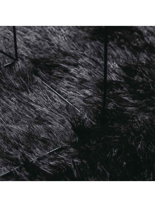 KÕRGE NARMAGA SHAGGY VAIP, NAVARRA, MUST, 240X240 CM, POLÜESTER