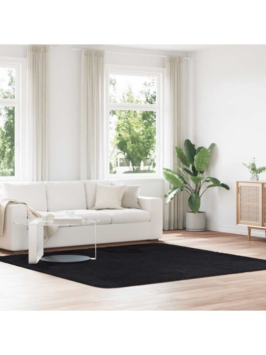KÕRGE NARMAGA SHAGGY VAIP, NAVARRA, MUST, 240X240 CM, POLÜESTER