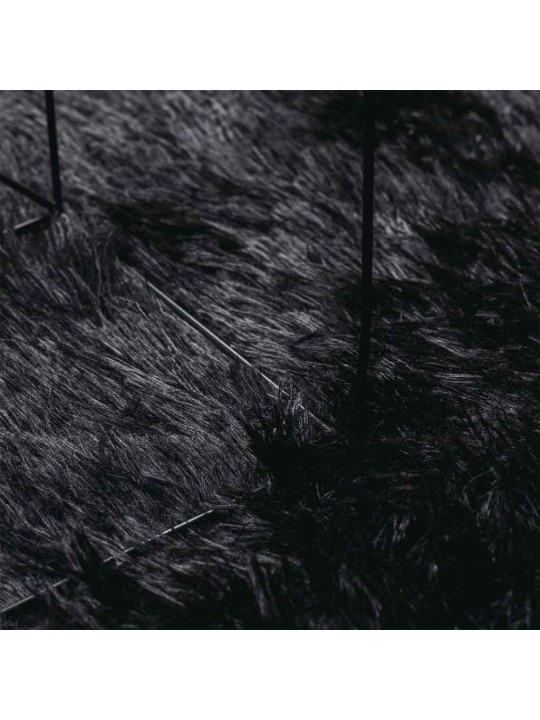 KÕRGE NARMAGA SHAGGY VAIP, NAVARRA, MUST, 100X100 CM, POLÜESTER