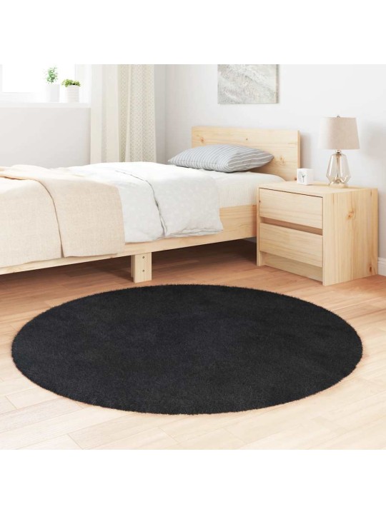 KÕRGE NARMAGA SHAGGY VAIP, NAVARRA, MUST, 120X120 CM, POLÜESTER