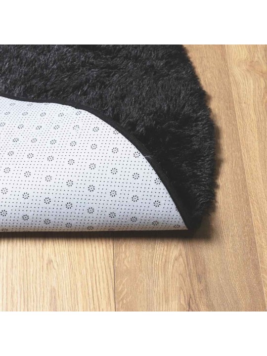 KÕRGE NARMAGA SHAGGY VAIP, NAVARRA, MUST, 120X120 CM, POLÜESTER