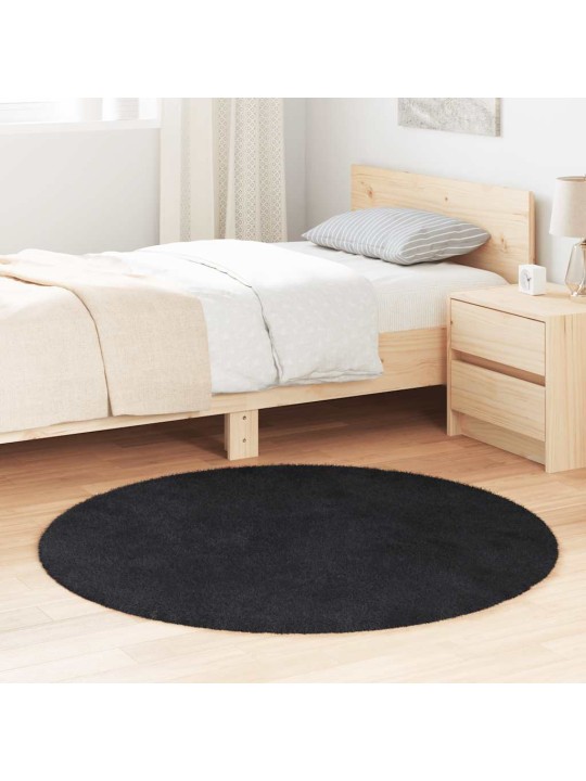 KÕRGE NARMAGA SHAGGY VAIP, NAVARRA, MUST, 120X120 CM, POLÜESTER