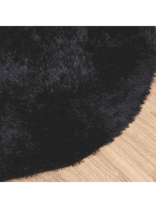 KÕRGE NARMAGA SHAGGY VAIP, NAVARRA, MUST, 160X160 CM, POLÜESTER